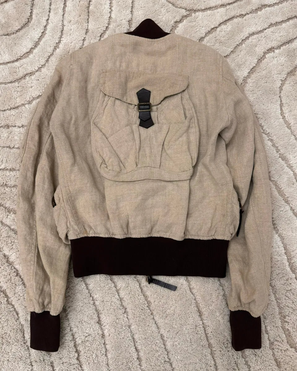 SS2003 Dolce & Gabbana Cargo Hunter Linen Jacket cQLwEPX 1