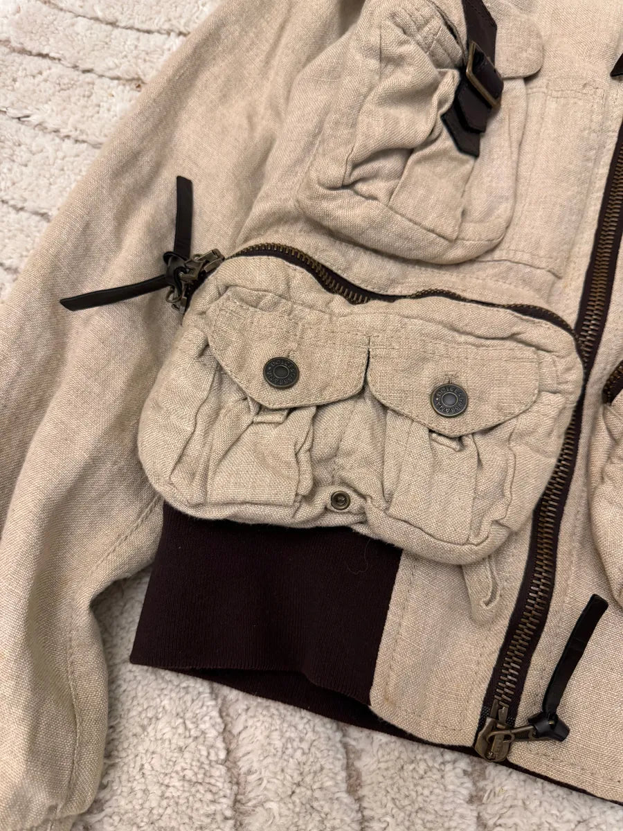 SS2003 Dolce & Gabbana Cargo Hunter Linen Jacket cQLwEPX 4