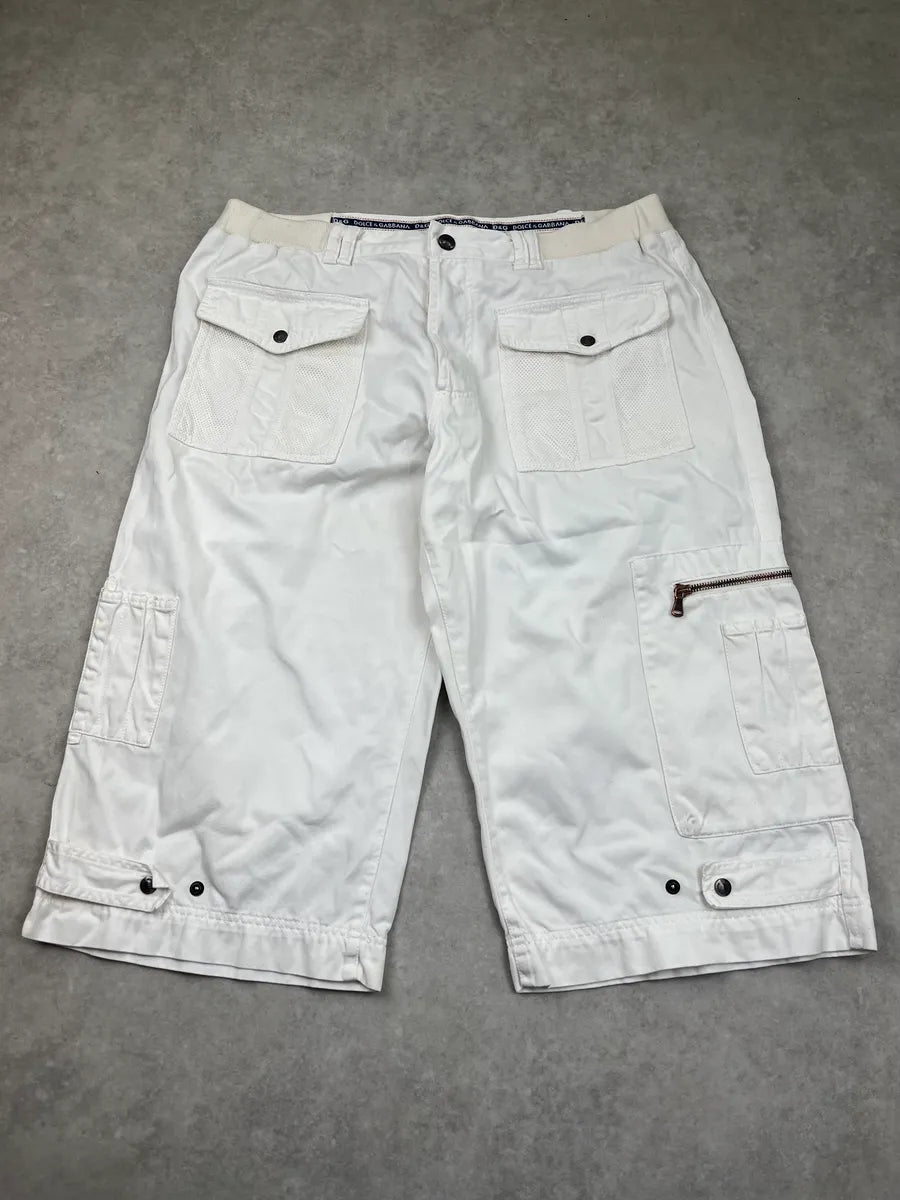 SS2003 Dolce & Gabbana Cargo White Shorts XwpbGnd 3