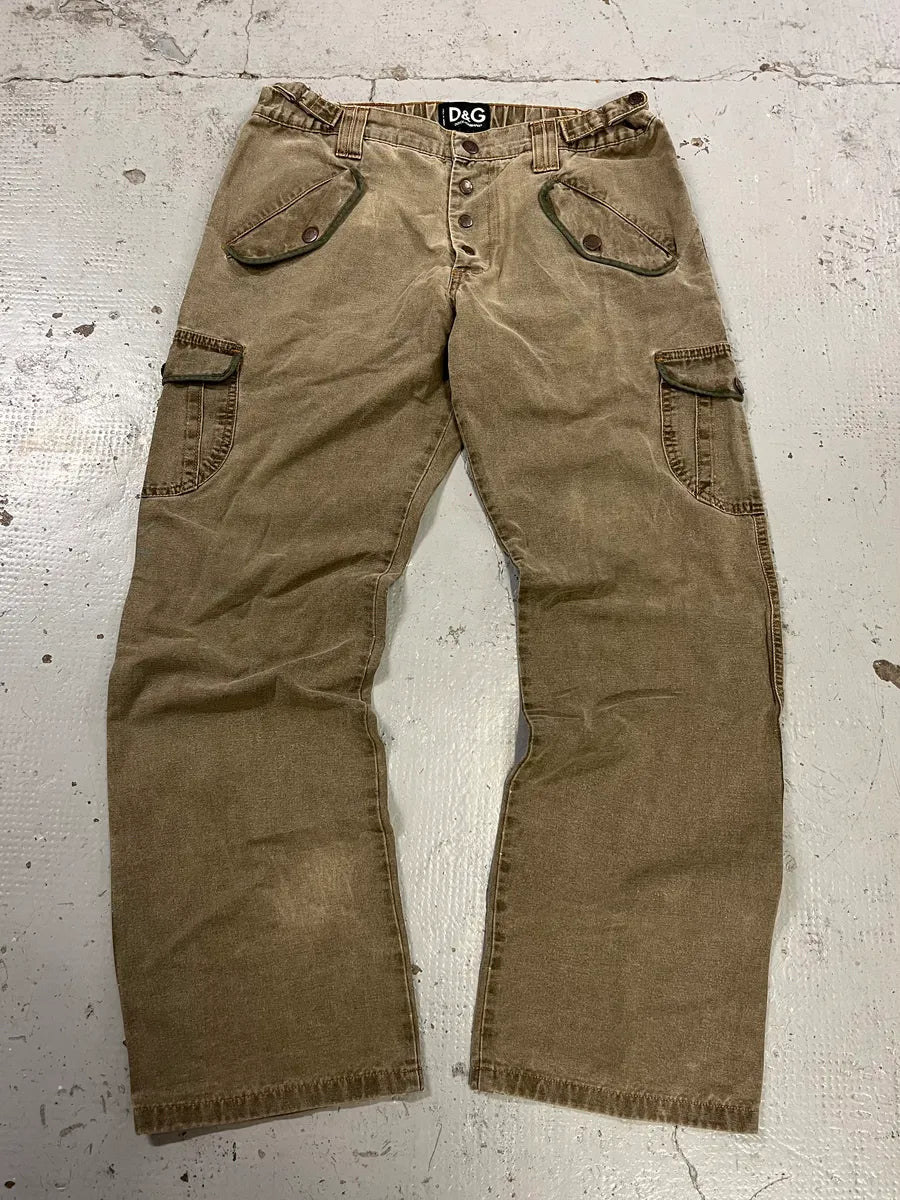 SS2003 Dolce & Gabbana Combat Cargo Khaki Pants oVffNyE 0