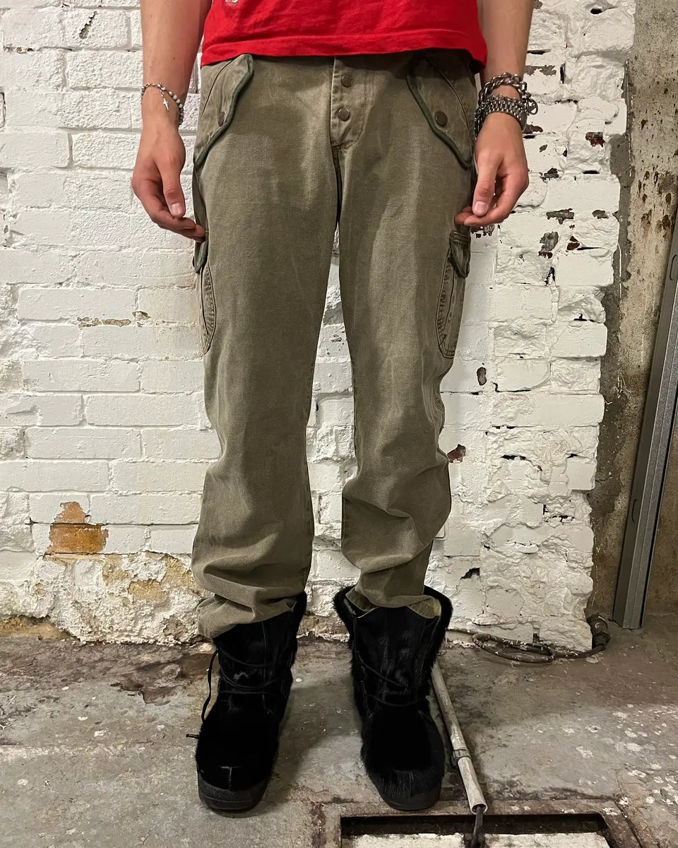 SS2003 Dolce & Gabbana Combat Cargo Khaki Pants oVffNyE 1