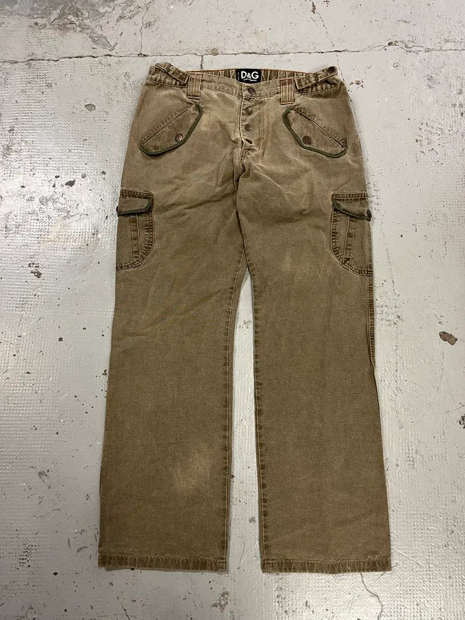 SS2003 Dolce & Gabbana Combat Cargo Khaki Pants oVffNyE 4