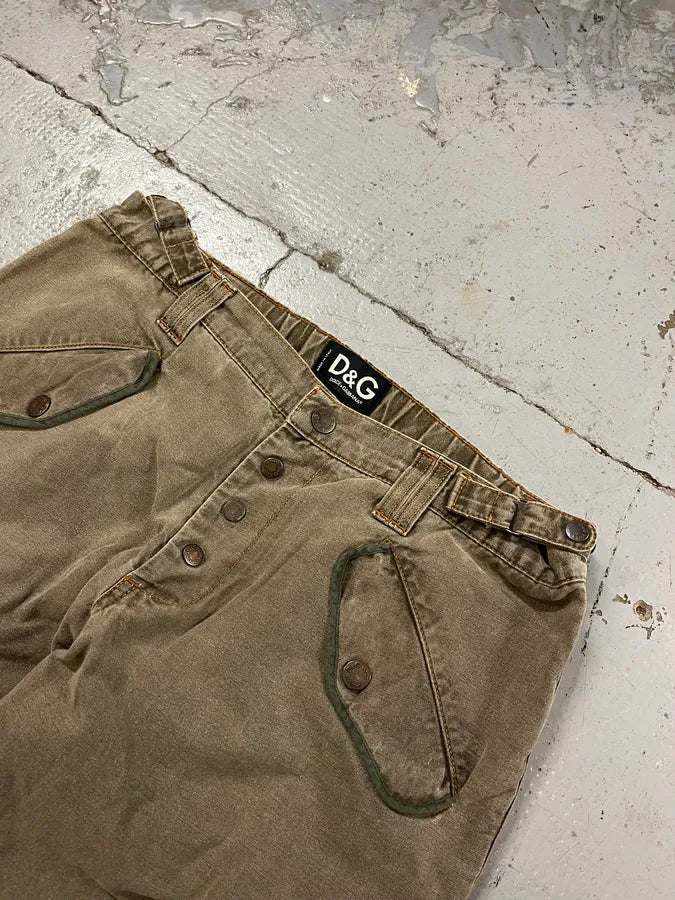 SS2003 Dolce & Gabbana Combat Cargo Khaki Pants oVffNyE 5