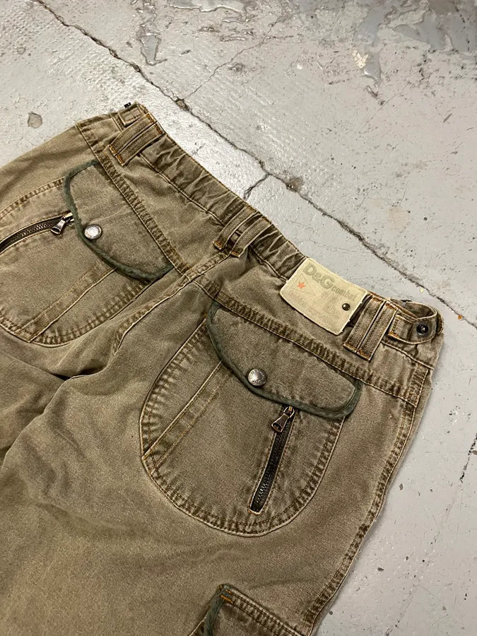 SS2003 Dolce & Gabbana Combat Cargo Khaki Pants oVffNyE 9