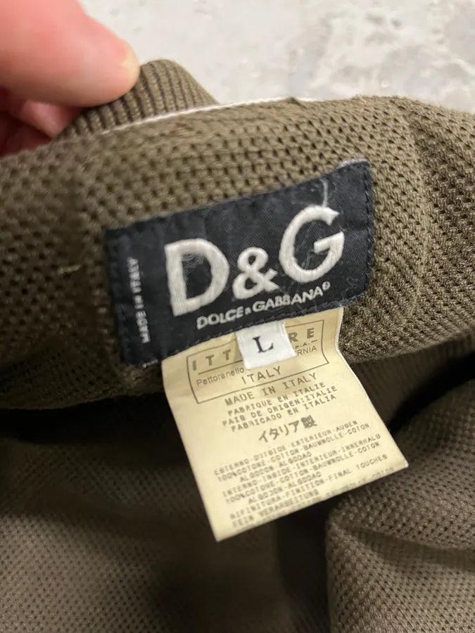 SS2003 Dolce & Gabbana Combat Military Multi Pockets Olive Jacket HfBHiOQ 12