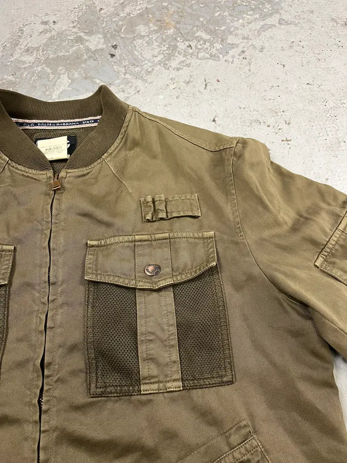 SS2003 Dolce & Gabbana Combat Military Multi Pockets Olive Jacket HfBHiOQ 6