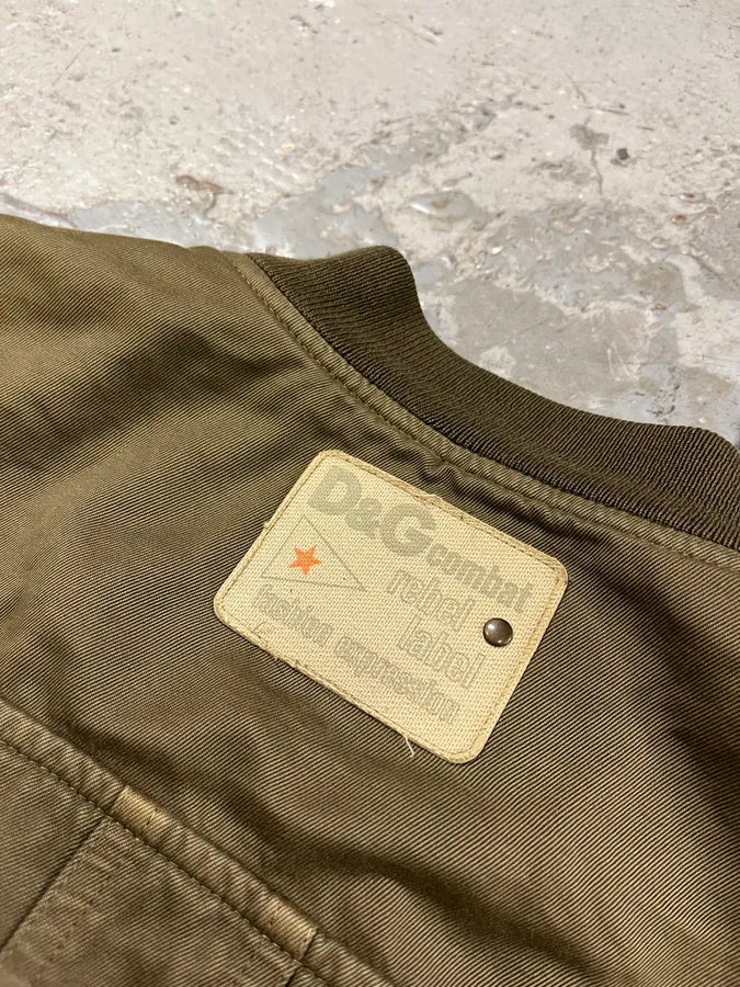 SS2003 Dolce & Gabbana Combat Military Multi Pockets Olive Jacket HfBHiOQ 9