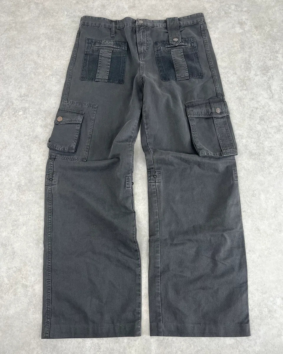 SS2003 Dolce & Gabbana Dark Grey Cargo Multi Pocket Pants xvLMaRb 3