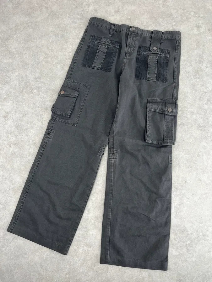 SS2003 Dolce & Gabbana Dark Grey Cargo Multi Pocket Pants xvLMaRb 4
