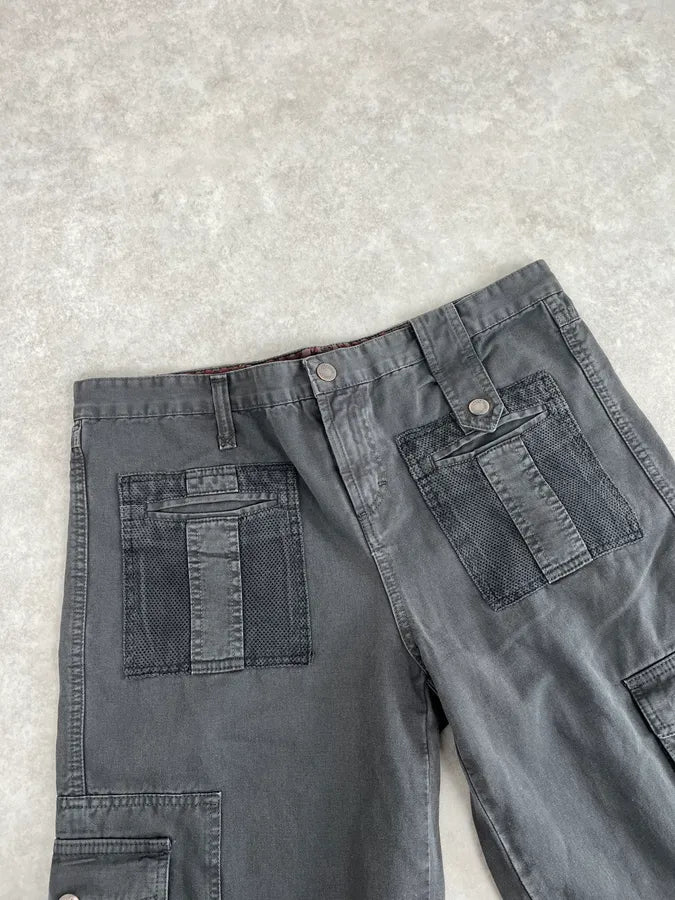 SS2003 Dolce & Gabbana Dark Grey Cargo Multi Pocket Pants xvLMaRb 5