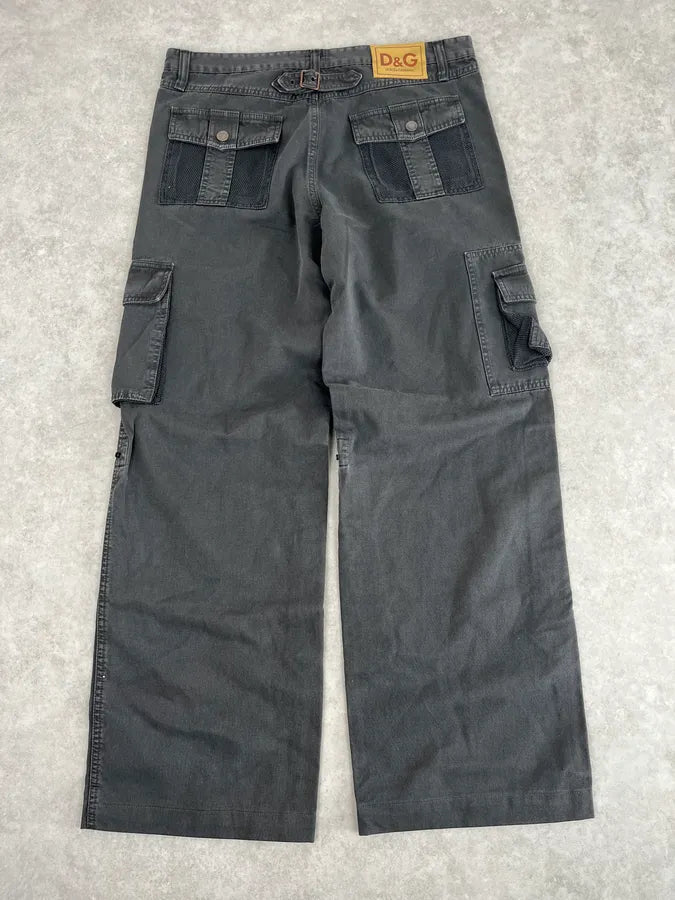 SS2003 Dolce & Gabbana Dark Grey Cargo Multi Pocket Pants xvLMaRb 6