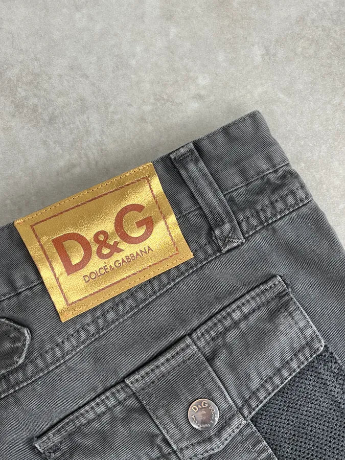 SS2003 Dolce & Gabbana Dark Grey Cargo Multi Pocket Pants xvLMaRb 8