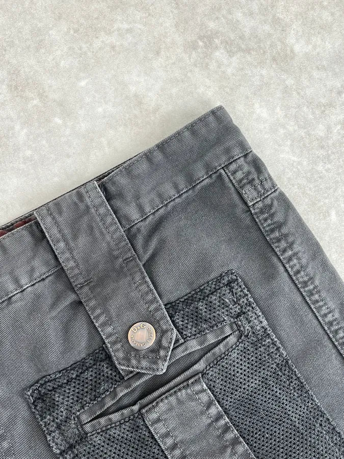 SS2003 Dolce & Gabbana Dark Grey Cargo Multi Pocket Pants xvLMaRb 9