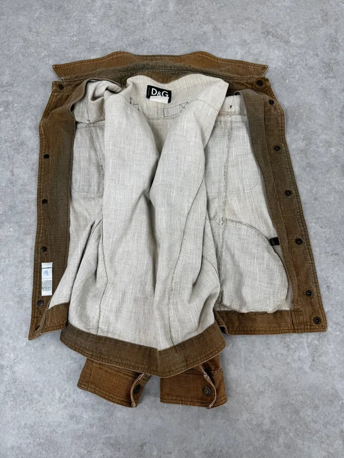 SS2003 Dolce & Gabbana Faded Beige Combat Light Jacket vsYzAnW 6