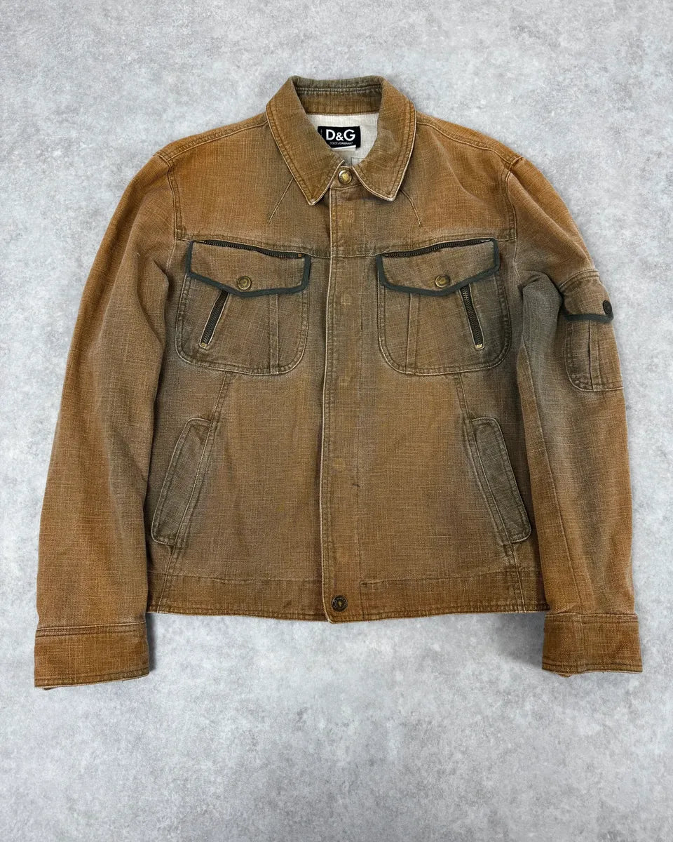 SS2003 Dolce & Gabbana Faded Beige Combat Light Jacket vsYzAnW 0