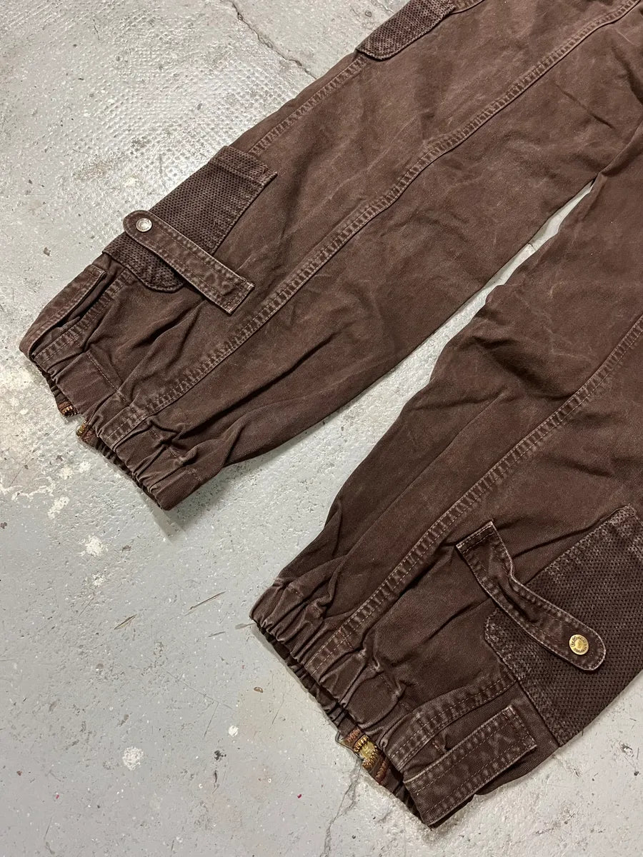 SS2003 Dolce & Gabbana Full Zip Aviator Parachute Cargo Brown Pants (M) raTwZZI 10