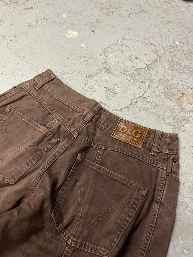 SS2003 Dolce & Gabbana Full Zip Aviator Parachute Cargo Brown Pants (M) raTwZZI 11