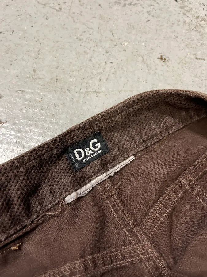 SS2003 Dolce & Gabbana Full Zip Aviator Parachute Cargo Brown Pants (M) raTwZZI 13