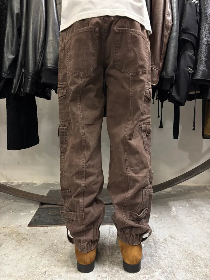 SS2003 Dolce & Gabbana Full Zip Aviator Parachute Cargo Brown Pants (M) raTwZZI 3