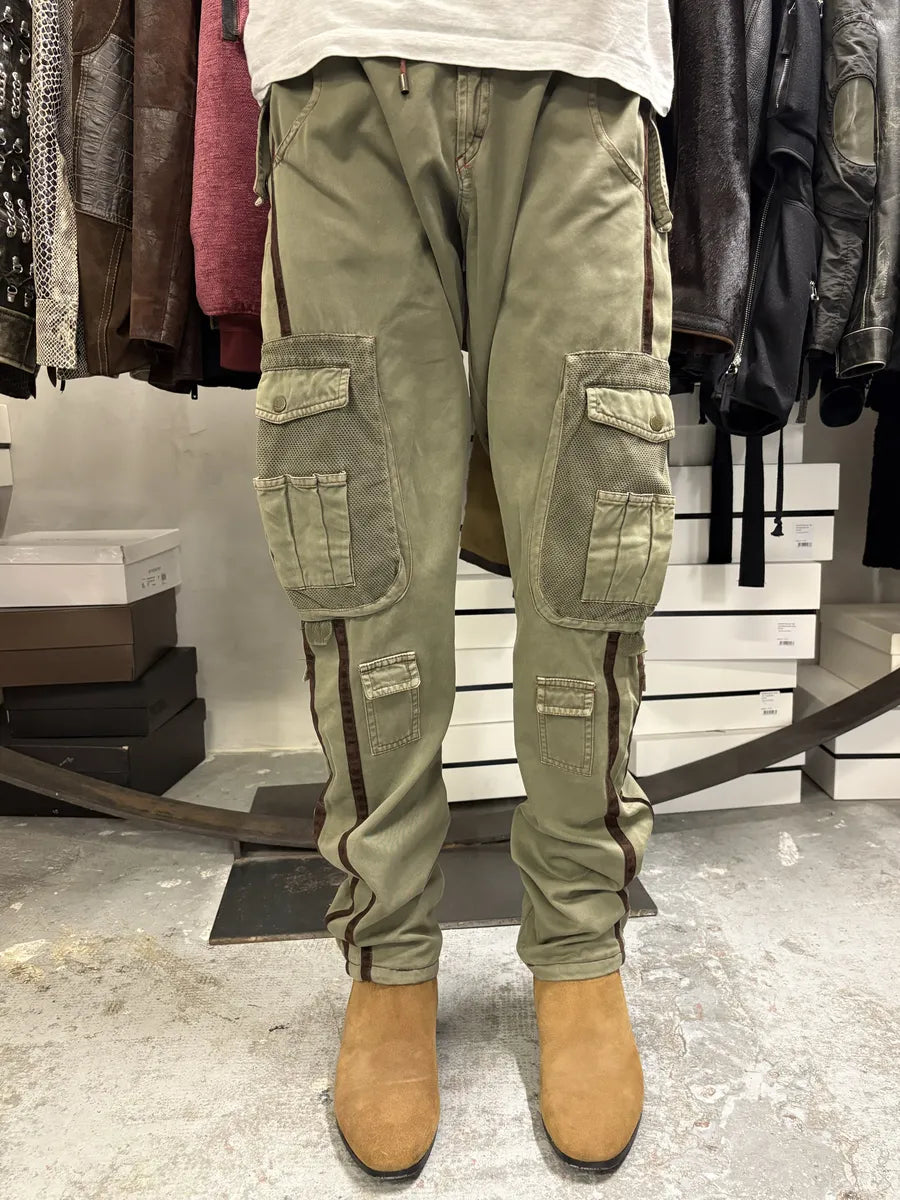 SS2003 Dolce & Gabbana Green Cargo Utiliy Joggers Pants DDqkRbP 0