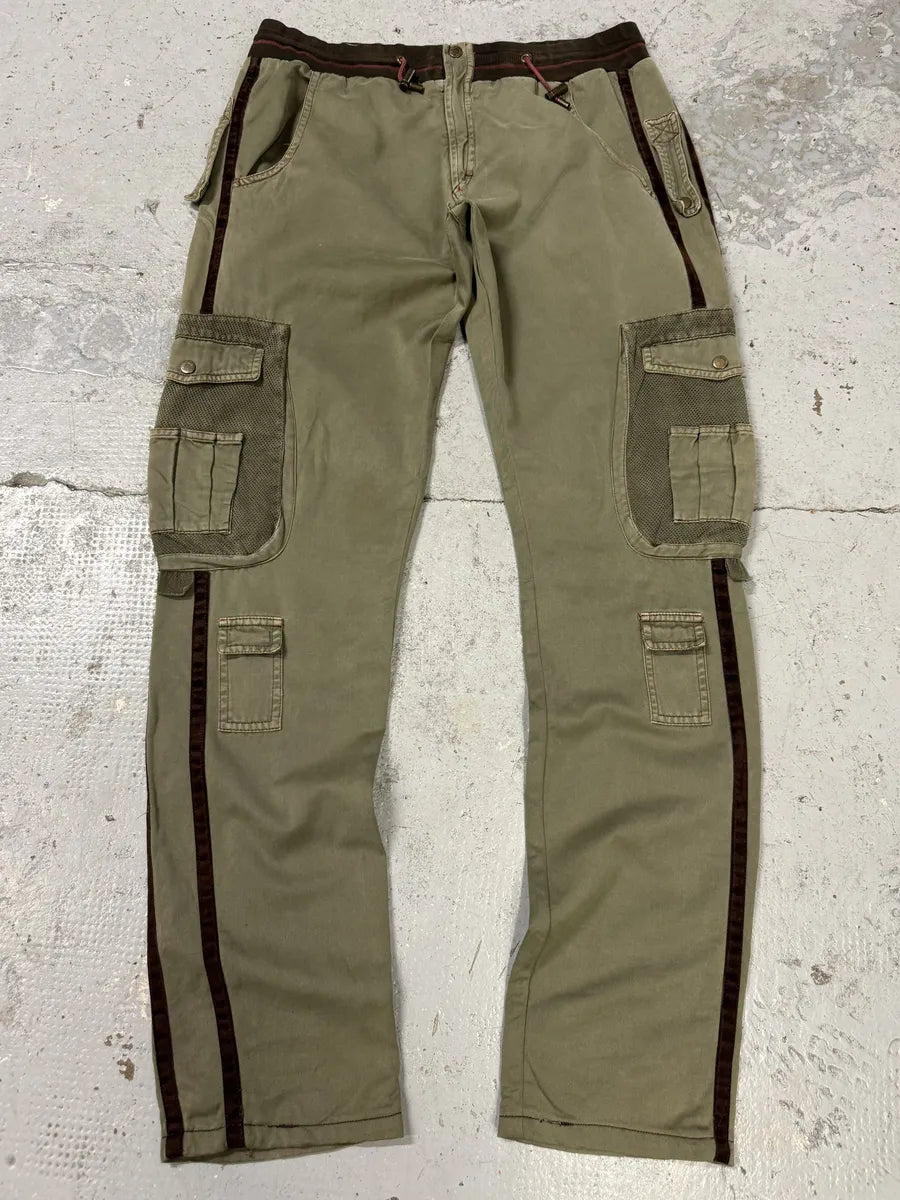 SS2003 Dolce & Gabbana Green Cargo Utiliy Joggers Pants DDqkRbP 1