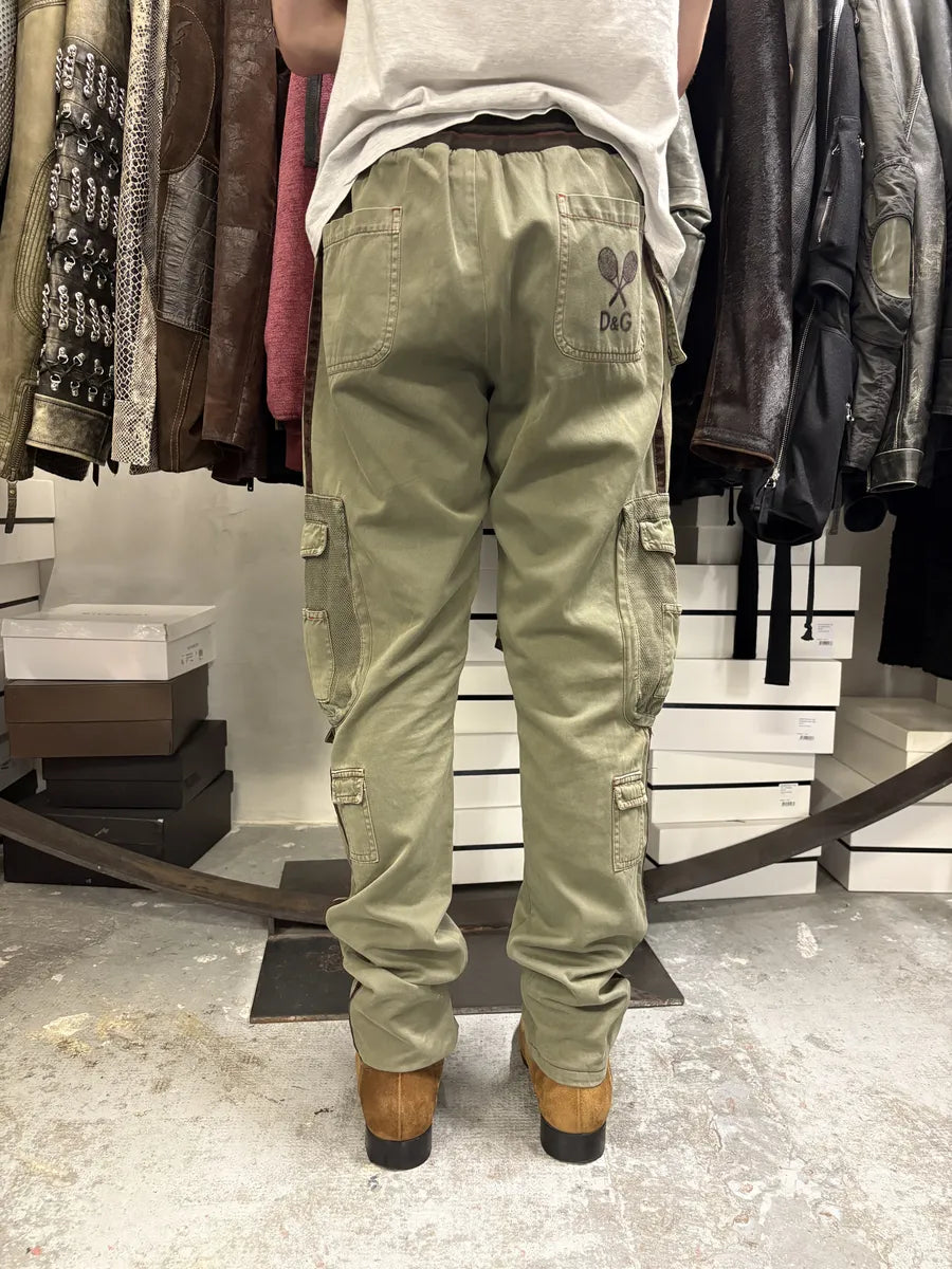 SS2003 Dolce & Gabbana Green Cargo Utiliy Joggers Pants DDqkRbP 2