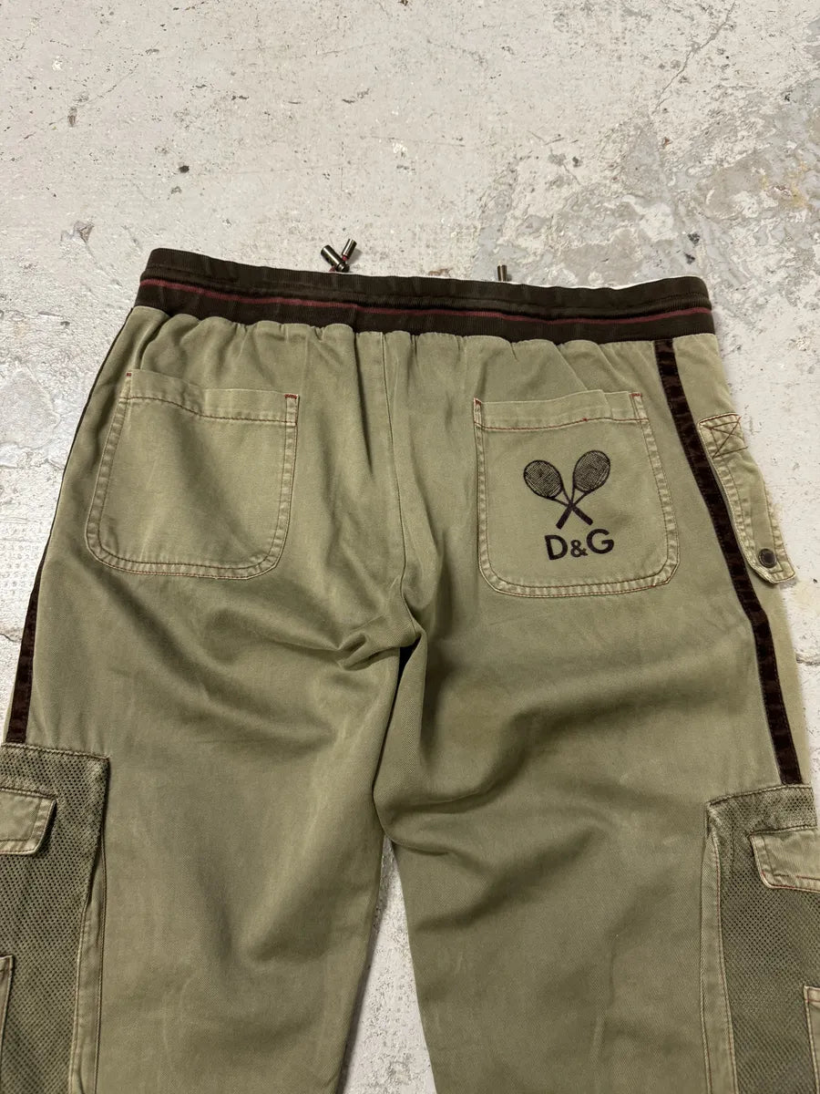 SS2003 Dolce & Gabbana Green Cargo Utiliy Joggers Pants DDqkRbP 4