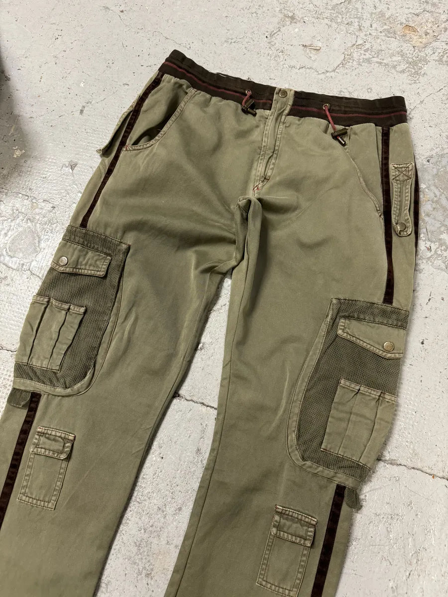 SS2003 Dolce & Gabbana Green Cargo Utiliy Joggers Pants DDqkRbP 6