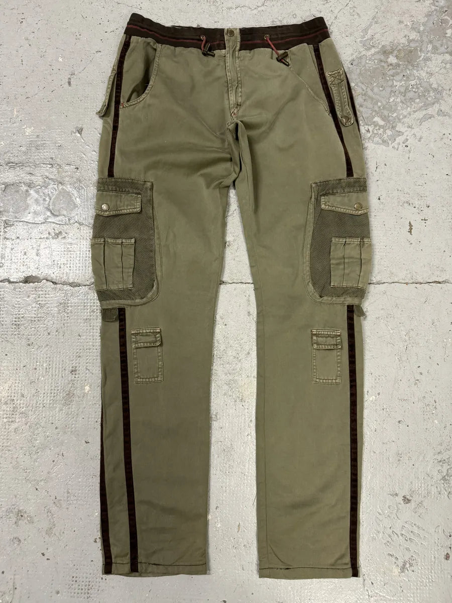 SS2003 Dolce & Gabbana Green Cargo Utiliy Joggers Pants DDqkRbP 8