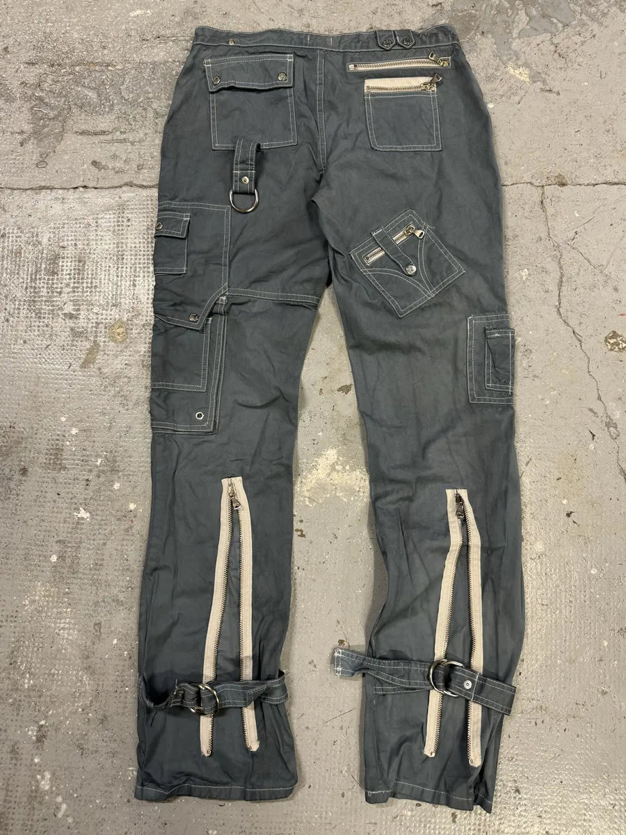 SS2003 Dolce & Gabbana Grey Army Multi Zips Bondage Pants RAYNAwL 1