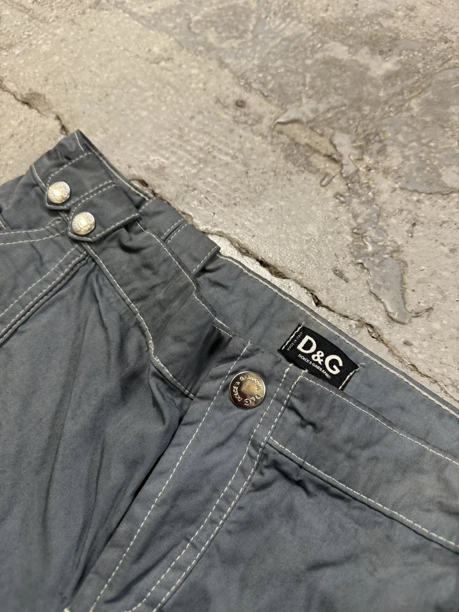 SS2003 Dolce & Gabbana Grey Army Multi Zips Bondage Pants RAYNAwL 10