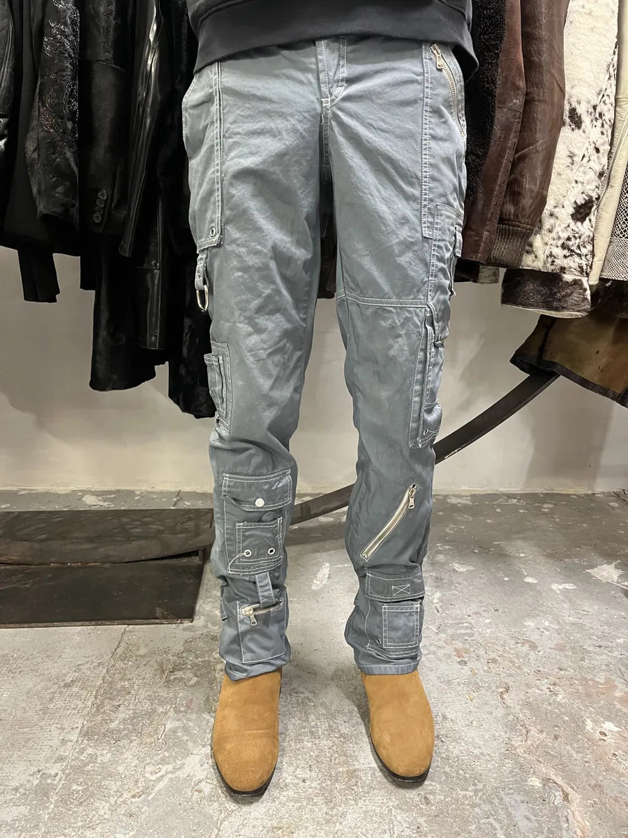 SS2003 Dolce & Gabbana Grey Army Multi Zips Bondage Pants RAYNAwL 2