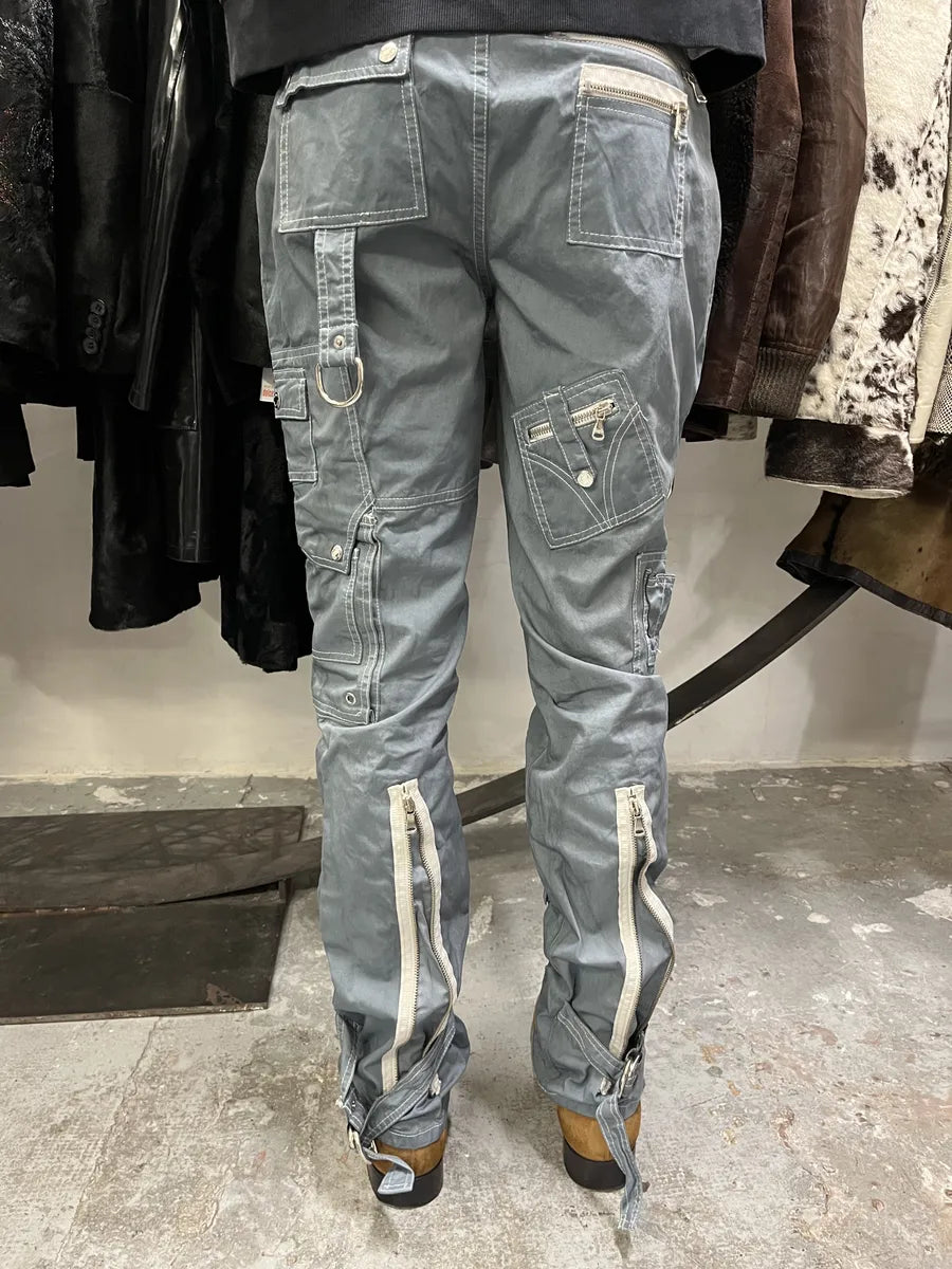 SS2003 Dolce & Gabbana Grey Army Multi Zips Bondage Pants RAYNAwL 3