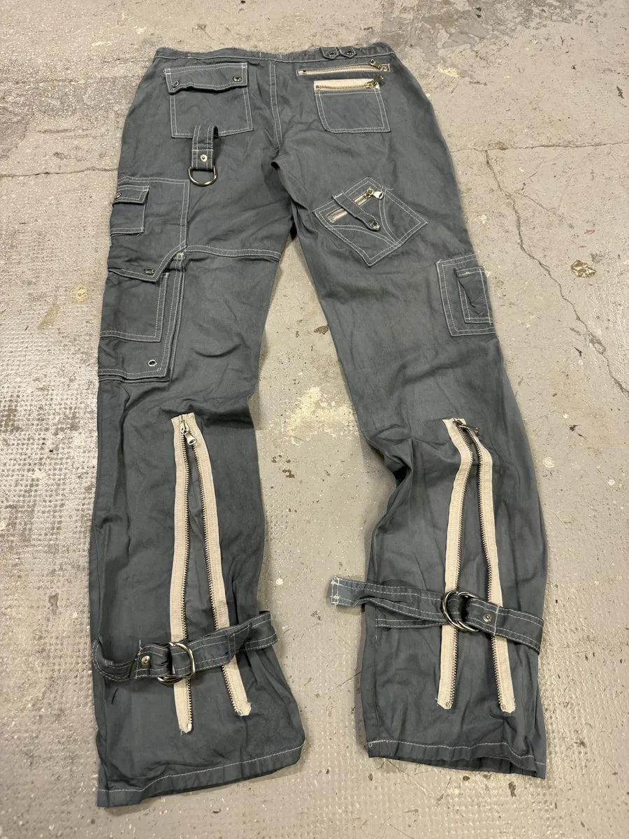 SS2003 Dolce & Gabbana Grey Army Multi Zips Bondage Pants RAYNAwL 5