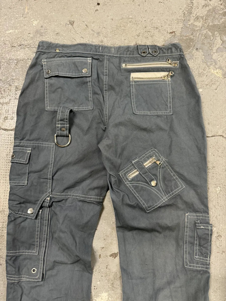 SS2003 Dolce & Gabbana Grey Army Multi Zips Bondage Pants RAYNAwL 6