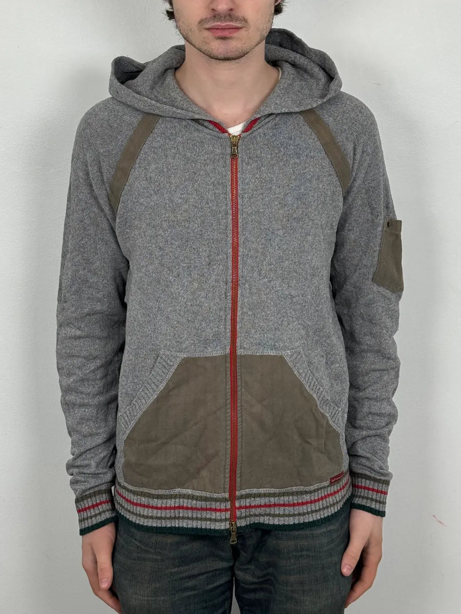 SS2003 Dolce & Gabbana Grey Italian Zip-up Hooded Sweater xDYbDav 1