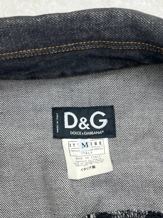 SS2003 Dolce & Gabbana Grey Raw Multi Zip Denim Jacket XinzVzU 12
