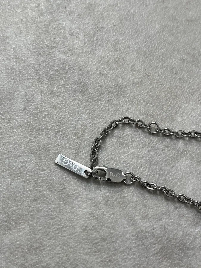 SS2003 Dolce & Gabbana Grey Rosary Cross Necklace EcyUVRX 5