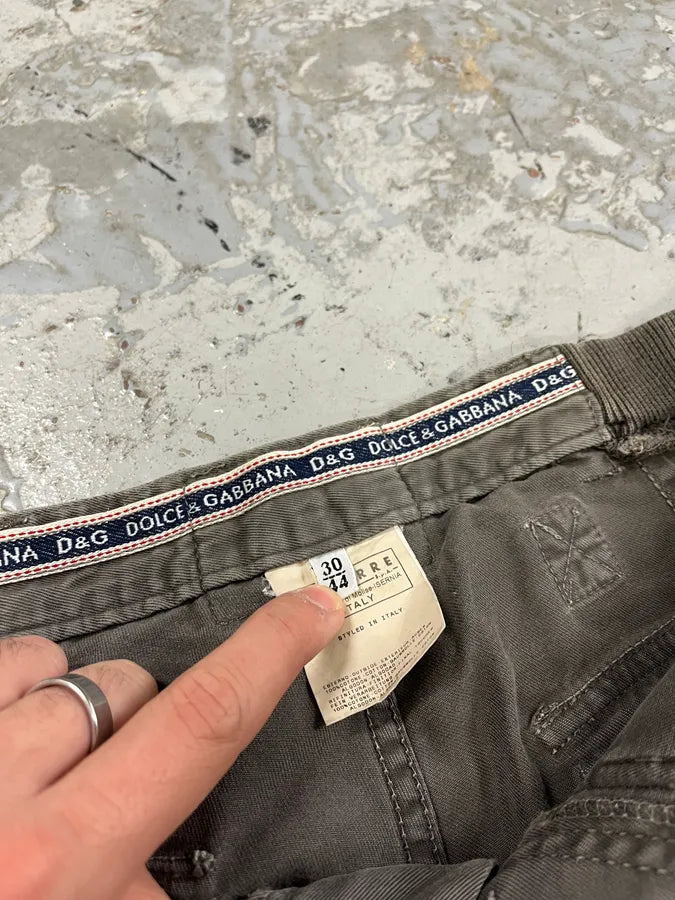 SS2003 Dolce & Gabbana Grey Utility Military Cargo Shorts WCPCATX 10