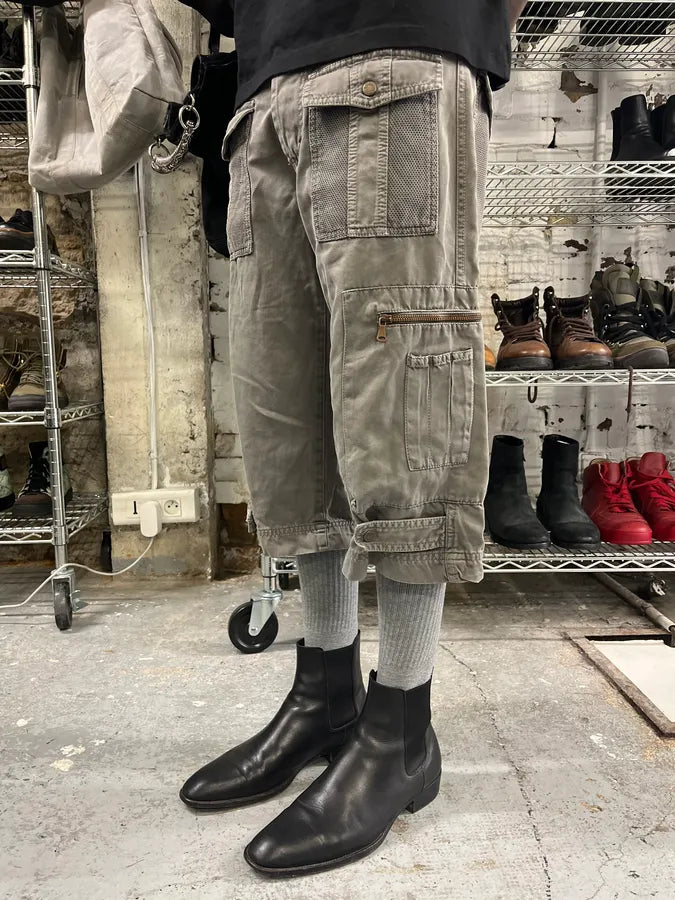SS2003 Dolce & Gabbana Grey Utility Military Cargo Shorts WCPCATX 2