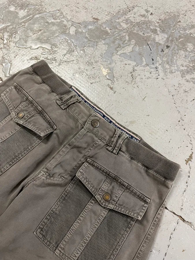 SS2003 Dolce & Gabbana Grey Utility Military Cargo Shorts WCPCATX 4