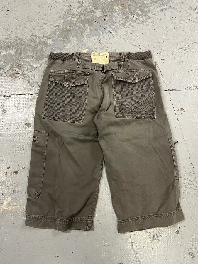 SS2003 Dolce & Gabbana Grey Utility Military Cargo Shorts WCPCATX 6