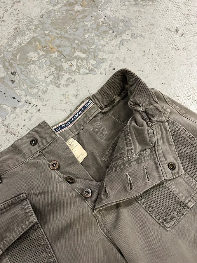 SS2003 Dolce & Gabbana Grey Utility Military Cargo Shorts WCPCATX 8