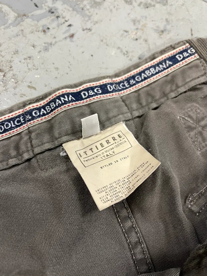 SS2003 Dolce & Gabbana Grey Utility Military Cargo Shorts WCPCATX 9