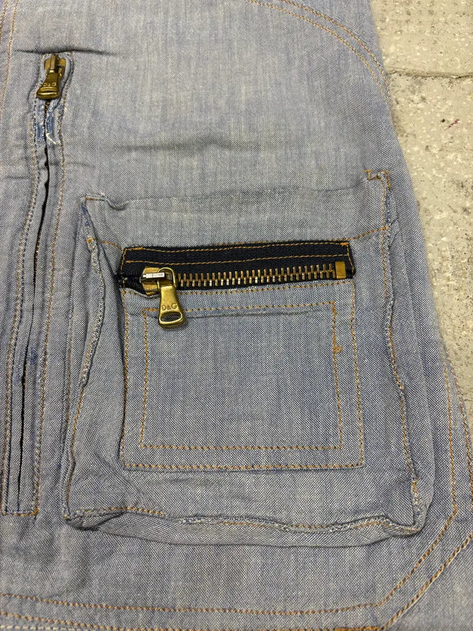 SS2003 Dolce & Gabbana Linen Cargo Zip Short hxBvcto 8