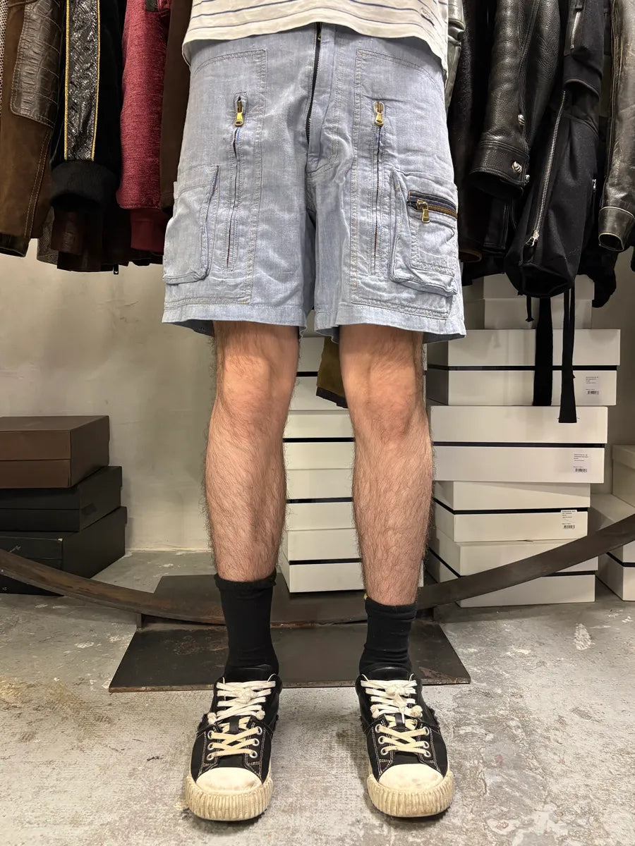 SS2003 Dolce & Gabbana Linen Cargo Zip Short hxBvcto 1
