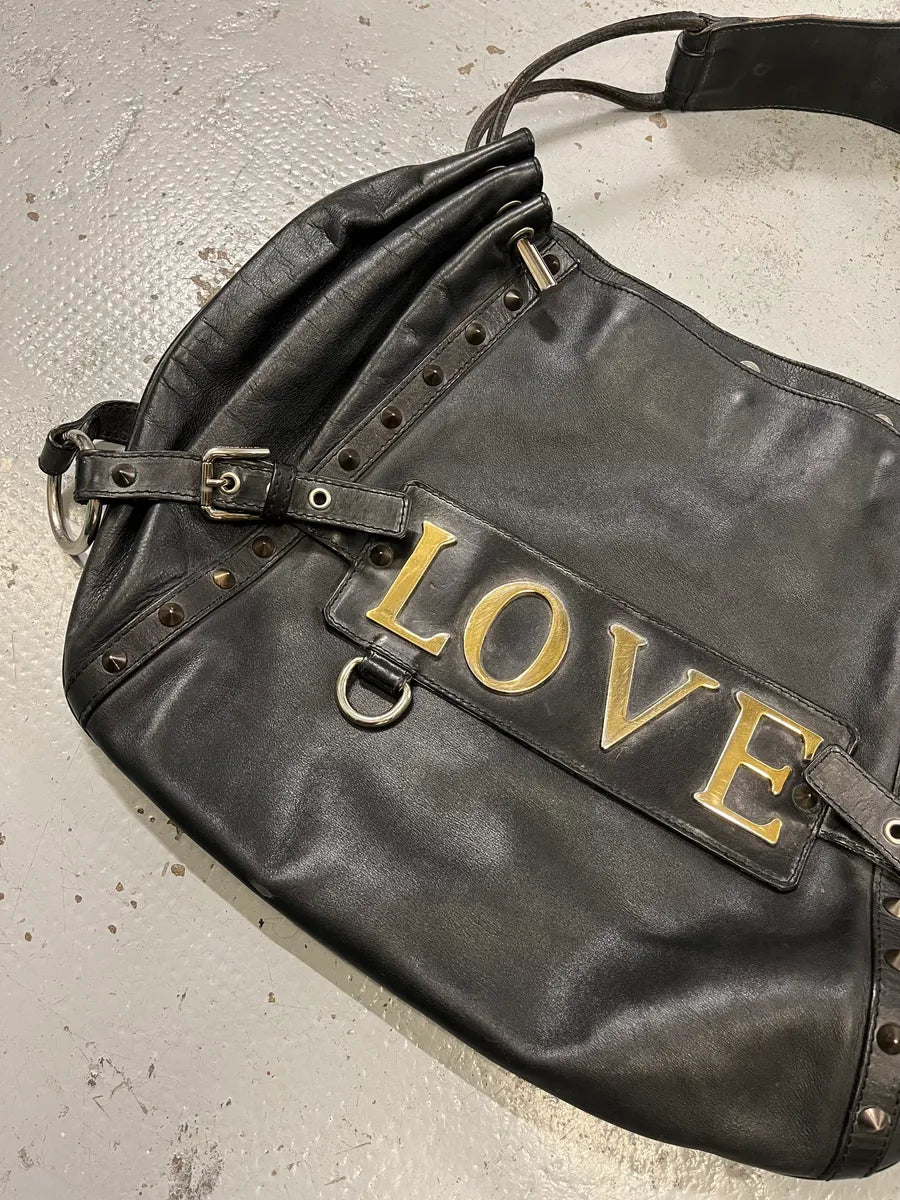 SS2003 Dolce & Gabbana Love Black Leather Handle Bag OlEArpH 2
