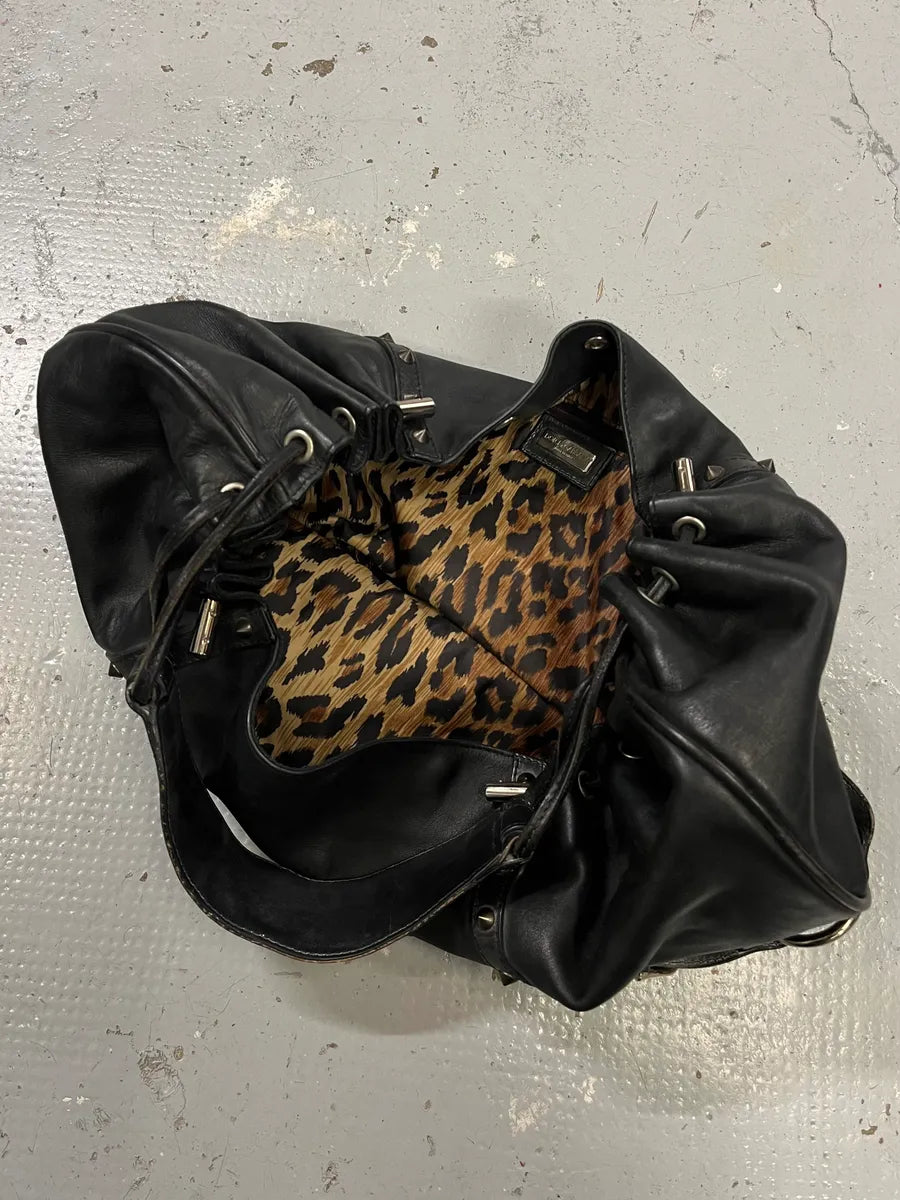 SS2003 Dolce & Gabbana Love Black Leather Handle Bag OlEArpH 6