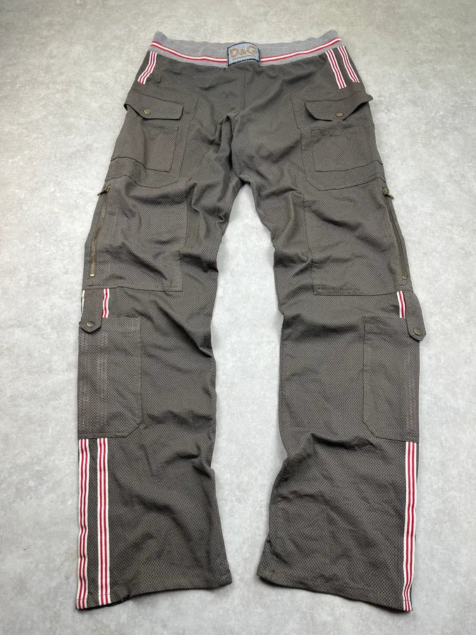 SS2003 Dolce & Gabbana Mesh Military Khaki Cargo Pants mKLjLYT 0