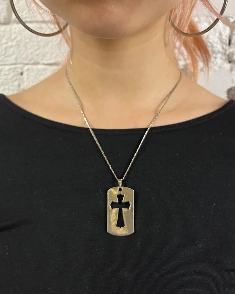 SS2003 Dolce & Gabbana Metal Cross Pendant Necklace WQFPJMV 2